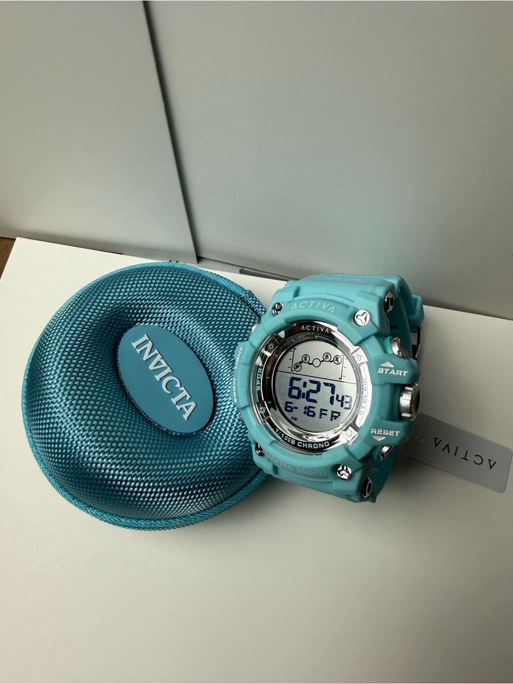 Invicta Activa Turquoise Digital Chronograph Watch with Matching Case